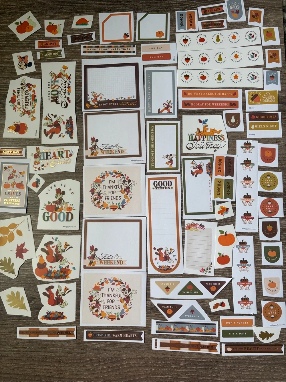 ❤️ $6 Disney 100+ piece  Fall Themed Not So Mystery Happy Planner Sticker Set